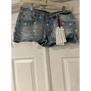 Standards And Practices Junior Womens Bootie Shorts Waist 26 Stars Pockets Blue